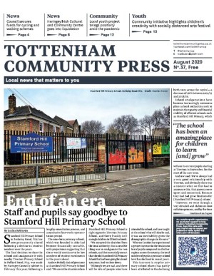 Front page of local newspaper.